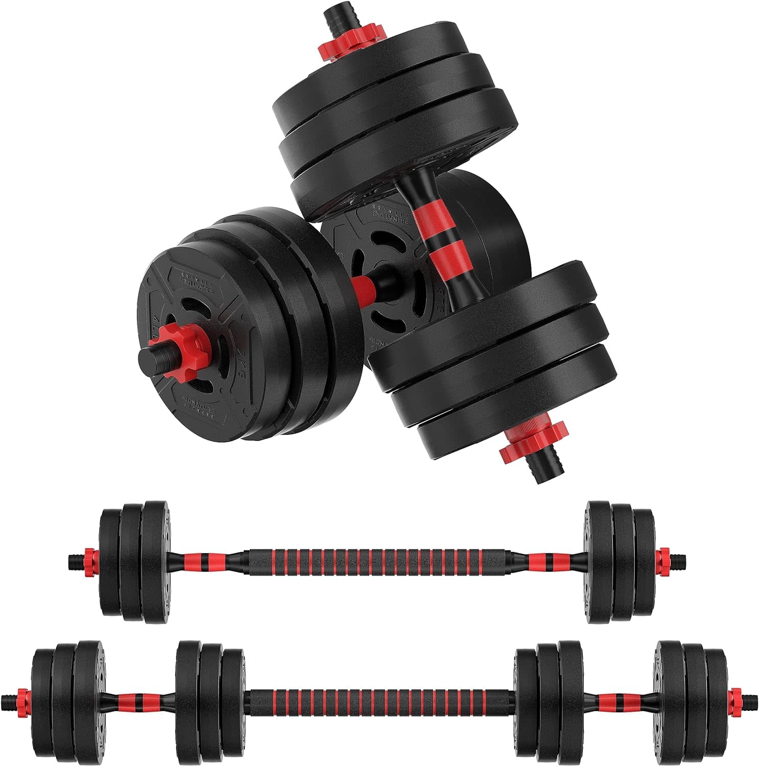 Signature Fitness 60LB 2 in1 Portable Changeable Dumbbell and