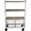 Atlantic Modular Mobile Storage Cart System, with Interchangeable Shelves & Baskets, Powder-Coated All-Steel Frame, 4-Tier, Caster Wheels for Mobility, PN 23350331, in White