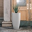 Kante 23.6" H Pure White Finish Concrete Tall Planters Large Outdoor Indoor Decorative Plant Pots with Drainage Hole and Rubber Plug, Modern Tapered Style for Home and Garden