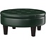 Round Upholstered Storage Ottoman with Tufted Top Dark Brown 501010
