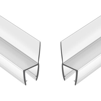 2-Pack Butecare Frameless Shower Door Side Seal Strip for 1/4" Glass, Vertical Polycarbonate H-Jamb 180 Degree 78" Long