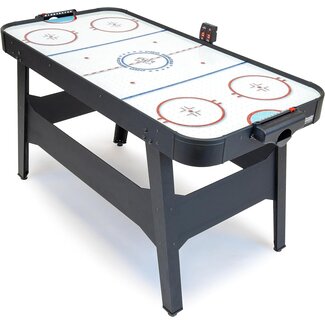 GoSports 54 Inch Air Hockey Arcade Table for Kids & Adults - Includes 2 Pushers, 3 Pucks, AC Motor, and LED Scoreboard - Oak or Black