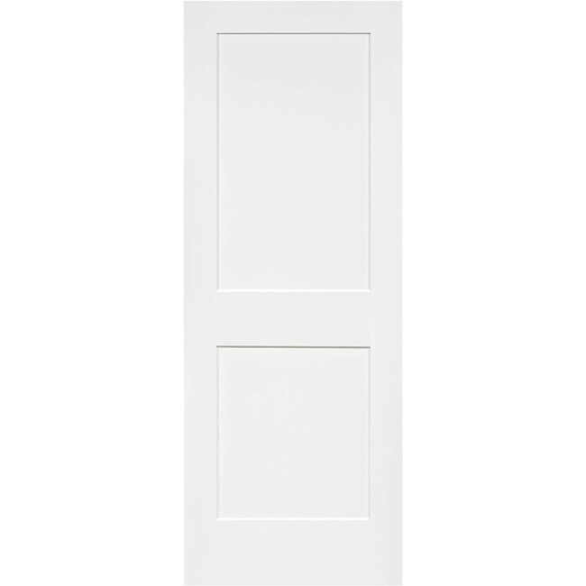 Snavely International 2-Panel Door,  28" x 80" White Primed Shaker, Solid Wood Core