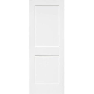 Snavely International 2-Panel Door, 28" x 80" White Primed Shaker, Solid Wood Core