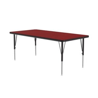 Correll 30"x48" Rectangular Classroom Activity Table, Height Adjustable (19"-29") Red Durable High Pressure Laminate, School Furniture, Made in The USA