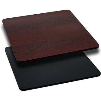 Flash Furniture 36'' Square Table Top with Black or Mahogany Reversible Laminate Top