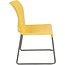 Flash Furniture HERCULES Series 880 lb. Capacity Yellow Full Back Contoured Stack Chair with Gray Powder Coated Sled Base