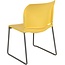 Flash Furniture HERCULES Series 880 lb. Capacity Yellow Full Back Contoured Stack Chair with Gray Powder Coated Sled Base