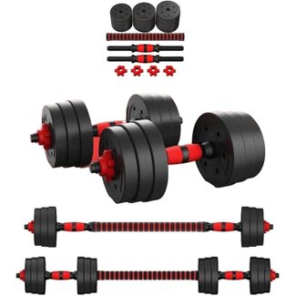 PERPETUAL Dumbbells Barbell Set with Connecting Rod 30kg/66Lb - Adjustable Dumbbells, Training Set for Men and Women. Body Workout Home Gym (30kg/66Lb)
