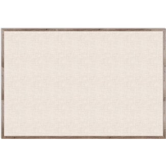 U Brands Linen Bulletin Board, 72"x47", Rustic Wood Style Frame, Industrial Grade Pinning Surface