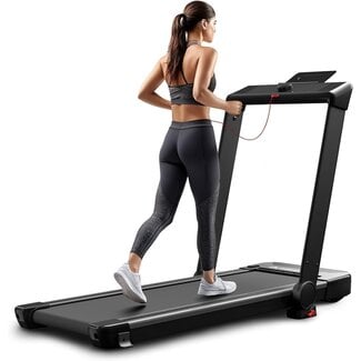AIRHOT Under Desk Treadmill, Walking Pad 3 in 1 Folding Treadmill, Walking Jogging Treadmills for Home Office, 2.5HP Low-Noise Treadmill LED Display and Knob Speed Adjustment Grey