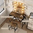 Furniouse Makeup Vanity Desk Set with LED Lights and Mirror, 33" W Makeup Table with Drawer & Charging Station, Dressing Table with Stool for Bedroom, Rustic Brown