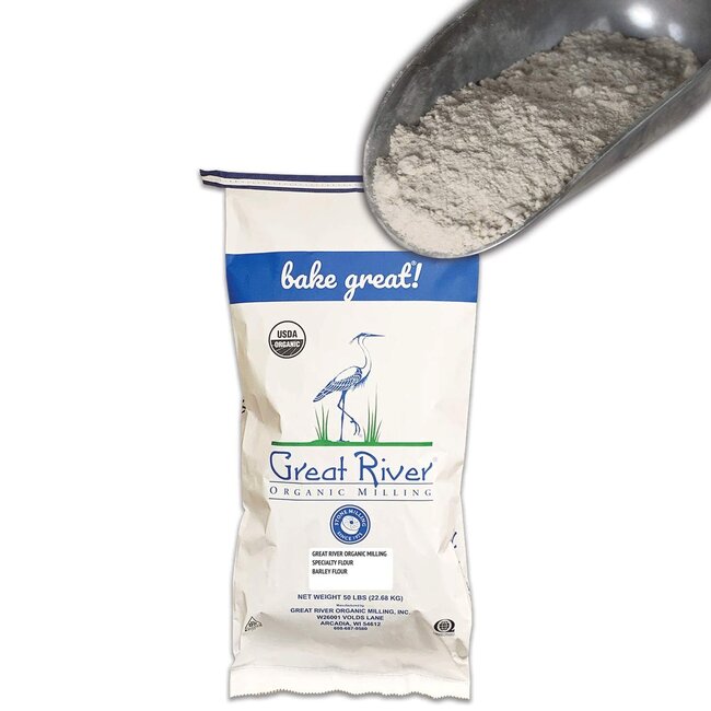 Great River Organic Milling, Specialty Flour, Barley Flour, Stone Ground, Organic, 50-Pounds (Pack of 1)