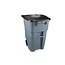 Rubbermaid Commercial Products FG9W2700GRAY Brute Rollout Heavy-Duty Wheeled Trash/Garbage Can, 50-Gallon, Gray