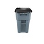 Rubbermaid Commercial Products FG9W2700GRAY Brute Rollout Heavy-Duty Wheeled Trash/Garbage Can, 50-Gallon, Gray