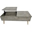 Aline Lift-Top Convertible Coffee Table with Wooden Legs (Gravel Grey)