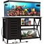 Herture 55-75 Gallon Fish Tank Stand, Aquarium Stand with Power Outlets and Cabinet for Fish Tank Accessories Storage, Heavy Duty Metal Frame, 52" L*19.68" W Tabletop, 1200LBS Capacity, Black PG05YGB