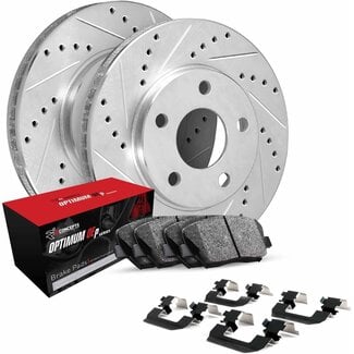 R1 Concepts Front Brakes and Rotors Kit |Front Brake Pads| Brake Rotors and Pads| Optimum OEp Brake Pads and Rotors |Hardware Kit WGUH1-46021