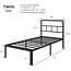 Riwanca 14 Inch King Size Bed Frame with Headboard, No Box Spring Needed, Heavy Duty Black Metal Platform Mattress Foundation with Round Corners, Non-Slip Noise Free, Under Bed Storage Space