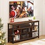 BON AUGURE Tall TV Stand for TVs up to 65 Inch, Industrial Entertainment Center with Storage Cabinet, Farmhouse Wood TV Console for Living Room and Bedroom (32 Inch High, Rustic Oak)