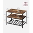 VASAGLE Kitchen Island with 3 Shelves, 39.4 Inches Kitchen Shelf with Large Worktop, Stable Steel Structure, Industrial, Easy to Assemble, Rustic Brown and Black UKKI005B01