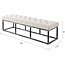 24KF Upholstered Tufted Long Bench Seats with Metal Frame Leg, Linen Bench Ottoman with Padded Seat-Ivory