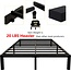 45MinST 3600lbs Heavy Duty Bed Frame,14 Inch Sturdy Steel Slat Mattress Foundation, Metal Reinforced Platform Box Spring Replacement, Easy Assembly with Quick Lock, Cal King