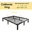 45MinST 3600lbs Heavy Duty Bed Frame,14 Inch Sturdy Steel Slat Mattress Foundation, Metal Reinforced Platform Box Spring Replacement, Easy Assembly with Quick Lock, Cal King