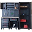4utoHydra 6-Pcs Workshop Cabinet Set in Black with Workbench - Perfect for Organizing Garage and Tools - Included Steel Cabinets Drawers Shelving Rolling Chest 81.5"L 18.5"D 76"H Assembled Cabinet Kit