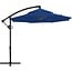 BLUU 10 FT Patio Offset Umbrella Outdoor Cantilever Umbrella Hanging Umbrellas, Fade Resistant Crank & Cross Base (Navy Blue, 10 FT-2Tiers)