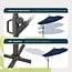 BLUU 10 FT Patio Offset Umbrella Outdoor Cantilever Umbrella Hanging Umbrellas, Fade Resistant Crank & Cross Base (Navy Blue, 10 FT-2Tiers)