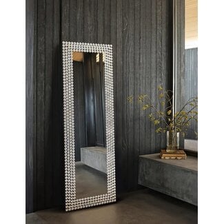 KOHROS Full Length Mirror - Jeweled Floor Mirror Accented Crystal Metal Frame, Wall-Mounted or Standing Full Body Mirror 64.9â€*21.6â€