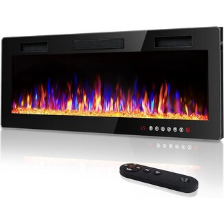Vitesse 60 inch Ultra-Thin Electric Fireplace in-Wall Recessed and Wall Mounted Fireplace Heater,Linear Fireplace with Multicolor Flame,Timer,Low Noise,750/1500W,Touch Screen & Remote Control(60aÌ‚â‚¬â„¢aÌ‚â‚¬â„¢)