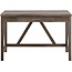 Walker Edison Rustic Farmhouse Wood Computer Writing Desk Home Office Workstation Small, 46 Inch, Grey