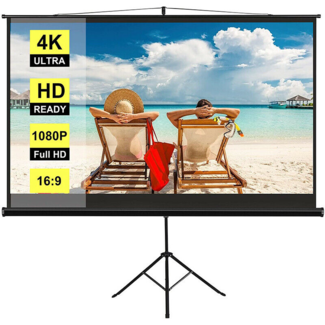 VIVOHOME 100 Inch Foldable Projector Screen with Adjustable Tripod Stand, Indoor Outdoor Projection Screen, 4K HD 16: 9 Wrinkle-Free