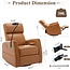 COLAMY 270° Power Swivel Glider Recliner Chair with Removable Mobile & iPad Holders, PU Leather Reclining Rocker with Built-in USB & Type-C Charging Ports for Nursery, Living Room & Office, Brown