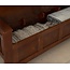 Linon Home Decor Storage Bench with Short Split Seat Storage, Walnut, 50 inchw x 17 inchd x 25.25 inchh.