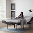 LUCID L150 Bed Base – Upholstered Frame – Head and Foot Incline – Wireless Remote Control Adjustable, Full, Charcoal