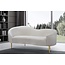 Meridian Furniture Ritz Collection Modern | Contemporary Velvet Upholstered Loveseat with Sturdy Metal Legs in Rich Gold Finish, Cream, 67" W x 31.75" D x 30.5" H
