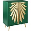 Savonnerie Cabinet with Storage, Buffets & Sideboards, Green with Gold Painting Doors, 16.5" D x 31.5" W x 38" H