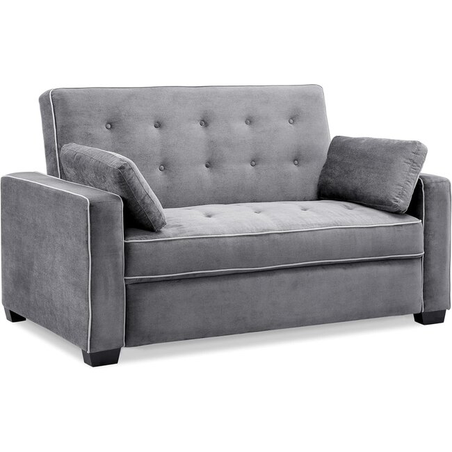 Serta Ainsley Full Size Convertible Loveseat, 55 x 75 x 19.7 in, Charcoal