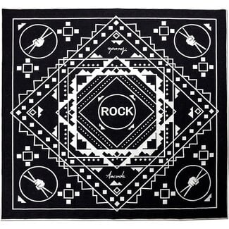 Aucuda Drum Rug, 6x6.6 ft Drum Mat, Electrical Drum Carpet, Tightly Woven Fabric Music Rug with Non-Slip Grip Bottom, Soundproof Rug Pads Drum Accessories for Drum Set, Great Gift for Drummers