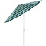California Umbrella GSPT908170-5608 9' Round Aluminum Market, Crank Lift, Push Button Tilt, White Pole, Sunbrella Seville Seaside Patio Umbrella