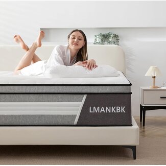 LMANKBK Queen Mattress, 10 Inch Innerspring Hybrid Mattress in a Box with Gel Memory Foam, Individually Wrapped Encased Coil Pocket Spring Mattress, Pressure Relief, Medium Firm Support 60"*80"10"