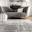 nuLOOM Deedra Modern Abstract Area Rug - Oval 8x10 Area Rug Modern/Contemporary Grey/Ivory Rugs for Living Room Bedroom Dining Room Kitchen