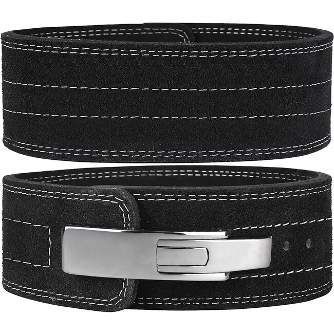 ARD CHAMPS 10MM Weight Power Lifting Leather Lever Pro Belt Gym Training Black (Medium)