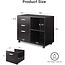 DEVAISE 3-Drawer Wood File Cabinet, Mobile Lateral Filing Cabinet, Printer Stand with Open Storage Shelves for Home Office, Black