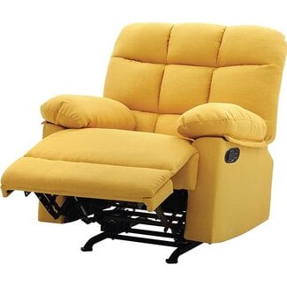 Glory Furniture Rocker Recliner, Yellow Fabric