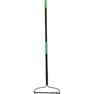 Hooyman Metal Bow Rake with Heavy Duty Steel Construction, Ergonomic No-Slip H-Grip Handle, and Durable Fiberglass Core for Gardening, Spreading Mulch, Land Management, Yard Work, Farming, and Outdoor