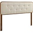Modway Collins Tufted Fabric and Wood King Headboard in Walnut Beige